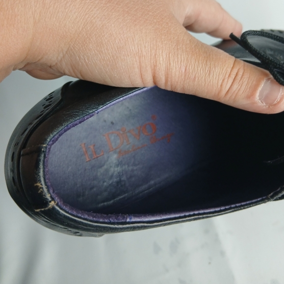 IL DIVO Men Black Leather Formal Shoes Size 11 Made In Italy - Picture 9 of 9